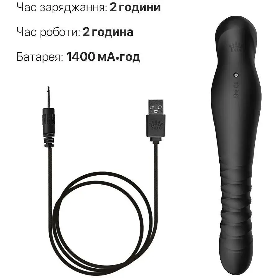 Смарт-вибратор-пульсатор Zalo King Obsidian Black кристалл Swarovski - фото 7