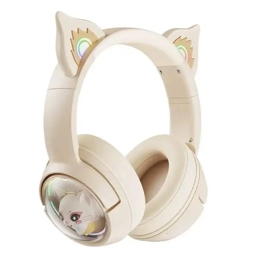 Наушники Onikuma Bluetooth B5 Off-белые - фото 2