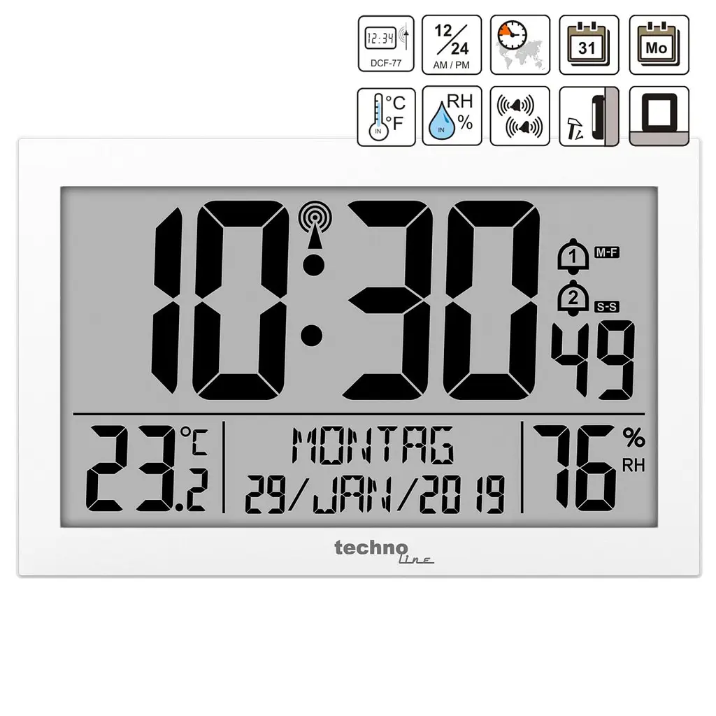 Годинник настінний Technoline WS8016 White (WS8016 weiss) - фото 2