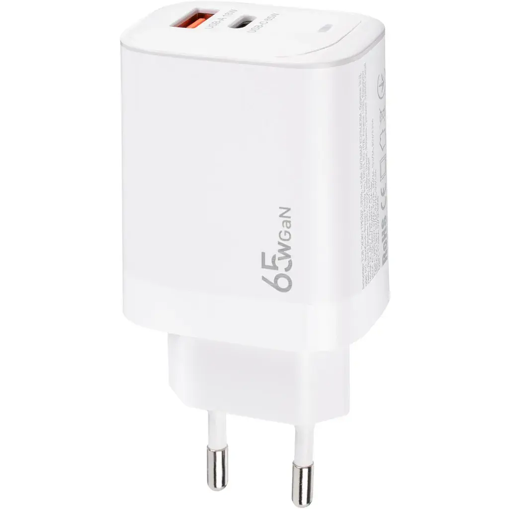 Зарядний пристрій XoKo 1xUSB-C PD65W + 1xUSB QC3.0 GaN white (XK-QC-620) - фото 7