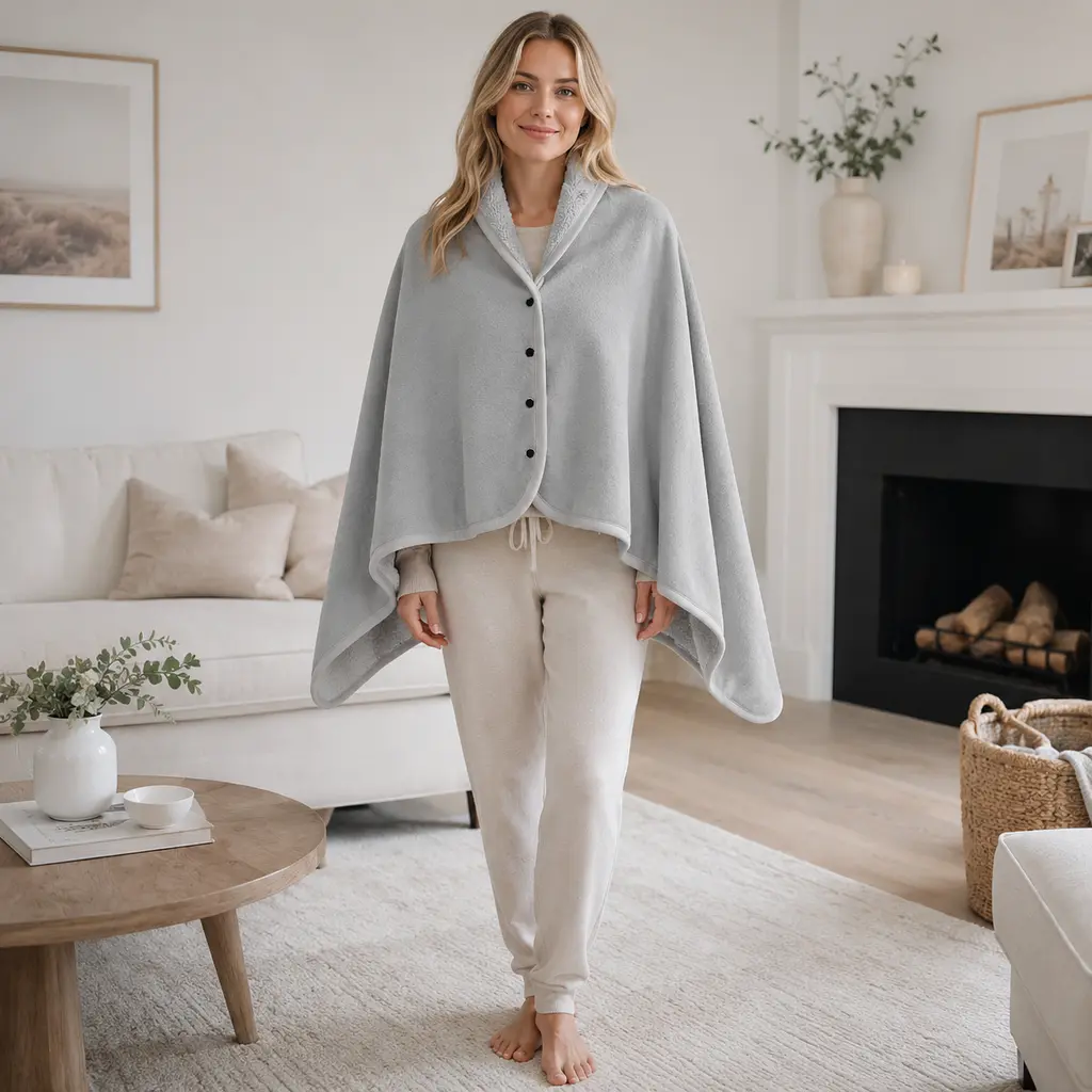 Універсальний плед-халат-шаль Solve сірий 100 x 140 см (KT9000915) - фото 3