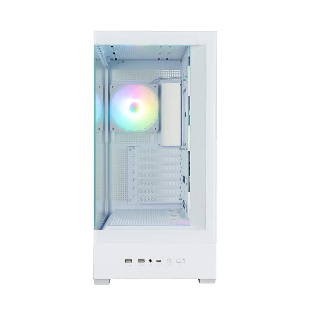 Zalman Корпус P40 DS без БЖ, 2xUSB3.0, 1x Type C, 3x120мм ARGB Reverse, 1x120мм ARGB, VGA 420мм, LCS ready, TG Side/Front Panel, Display, ATX, білий - фото 9