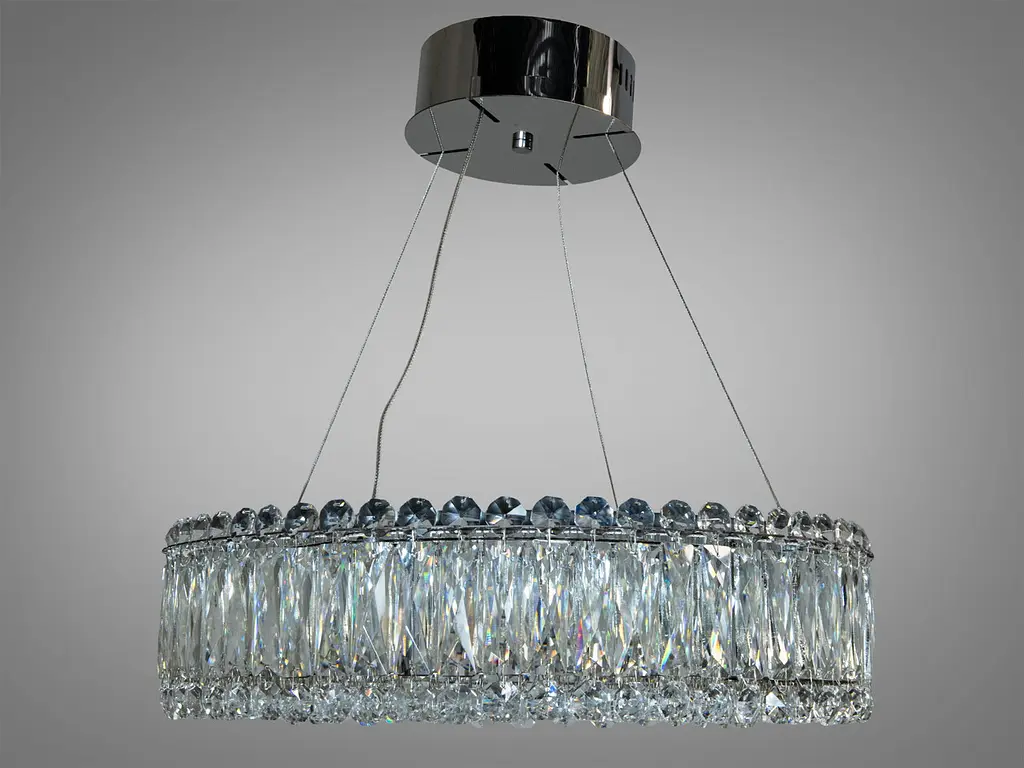 Кришталева підвісна LED люстра Diasha 8693-500CH у хромі - фото 3
