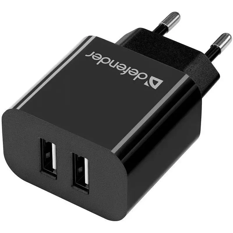 Зарядний пристрій 2xUSB 12W 2.1A UPC-21 +кабель microUSB, чорний Defender (83581) - фото 5