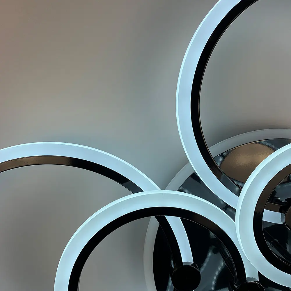 Светодиодная люстра Senta на 8 колец в черном корпусе Line.F A 2374/8 RGB BK - фото 2