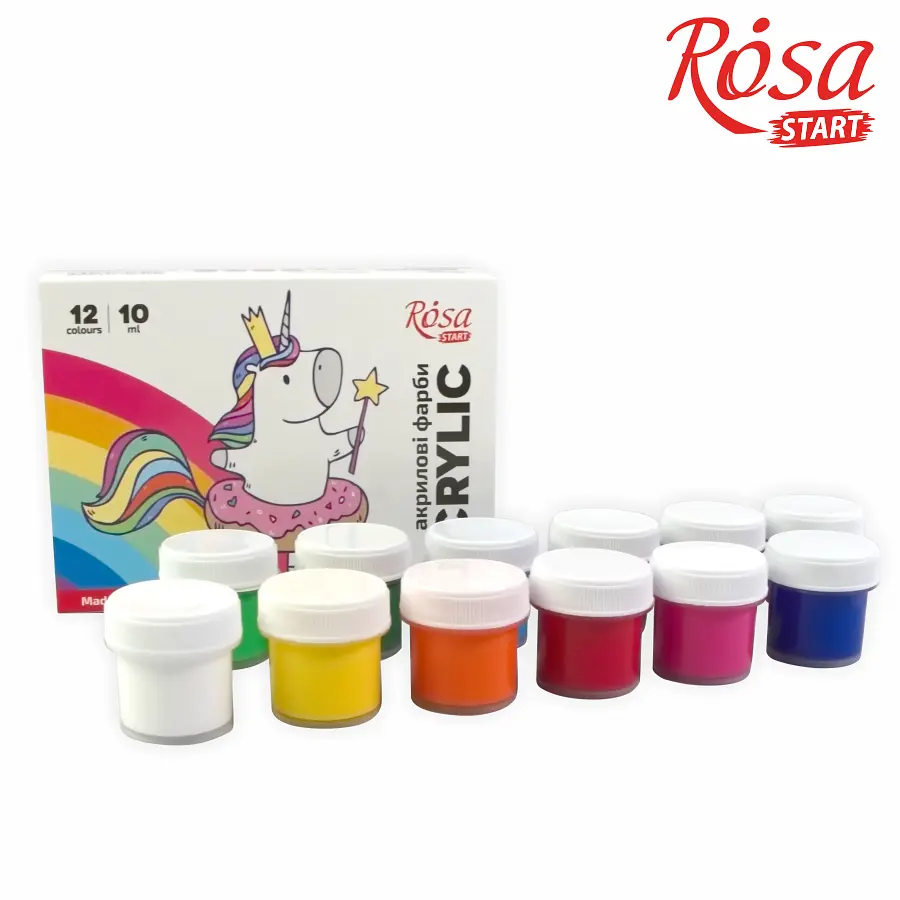 Набір акрилових фарб Unicorn 12×10 мл ROSA Start (4823098531005) - фото 3