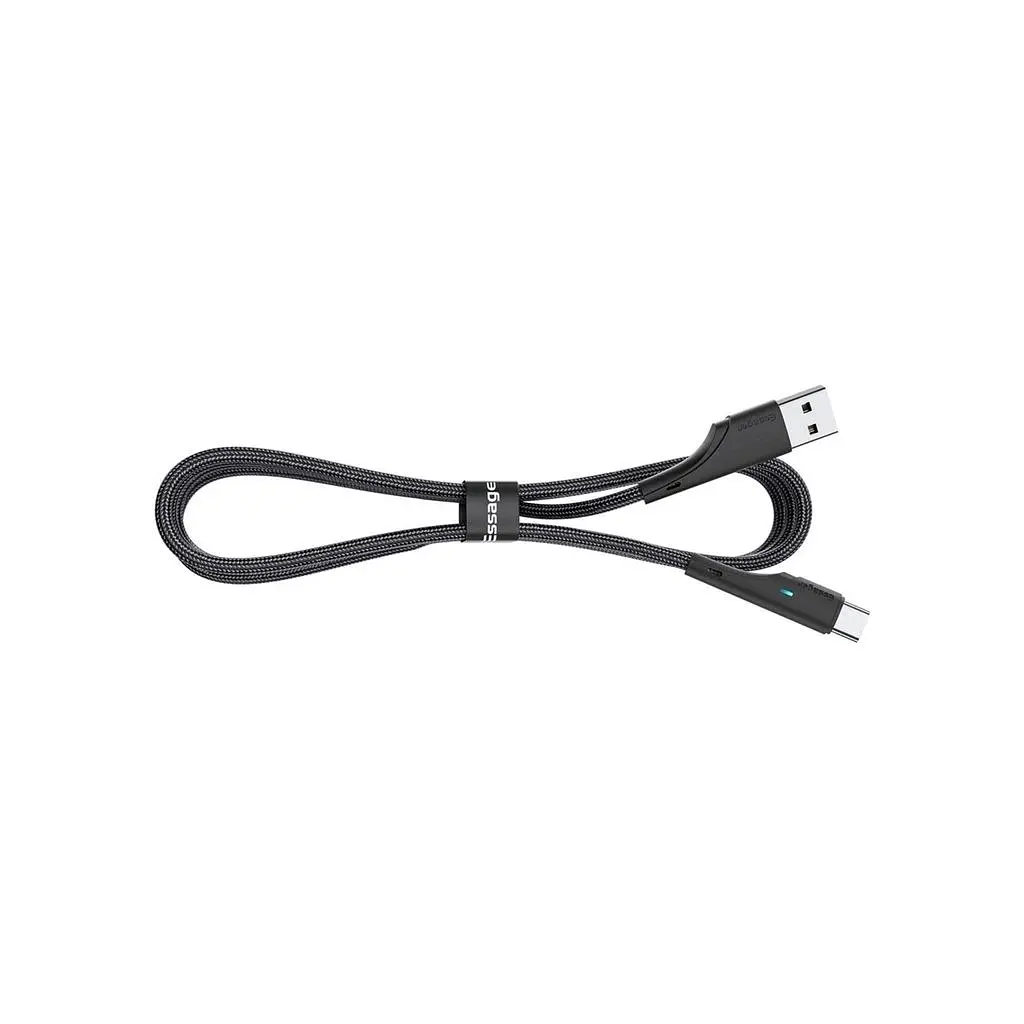 Дата кабель USB 2.0 AM to USB-C 1.0m 3A black Essager (EXCT-LS01) - фото 2