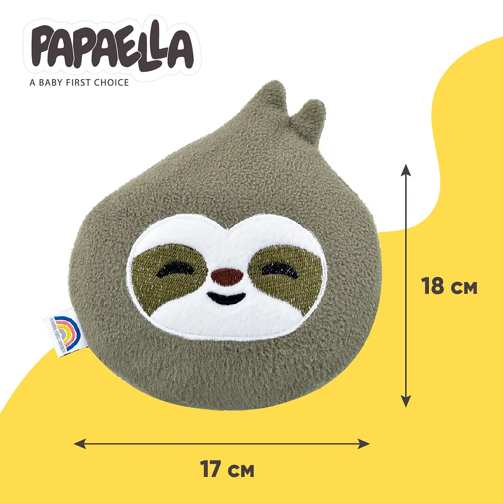 Подушка-грелка Papaella Ленивец с семенами льна 18х17 см бежевый (8-33270 беж) - фото 6