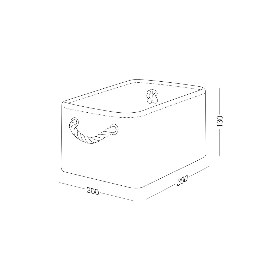 Ящик для зберігання з ручками МВМ My Home S текстильний, 200х300х130 мм, білий (TH-11 S WHITE) - фото 5