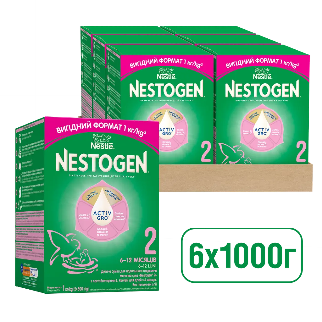 Суха молочна суміш Nestogen 2 з лактобактеріями L. Reuteri 1000 г - фото 7