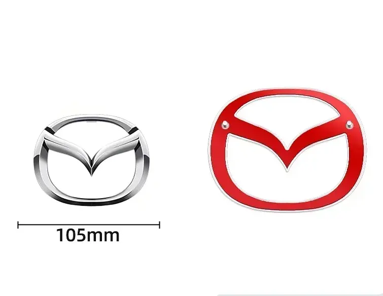 Емблема Mazda 105×84мм Хром пластик (на скотчі та з 2 напрямними) (вир-во Завод) CH - фото 2