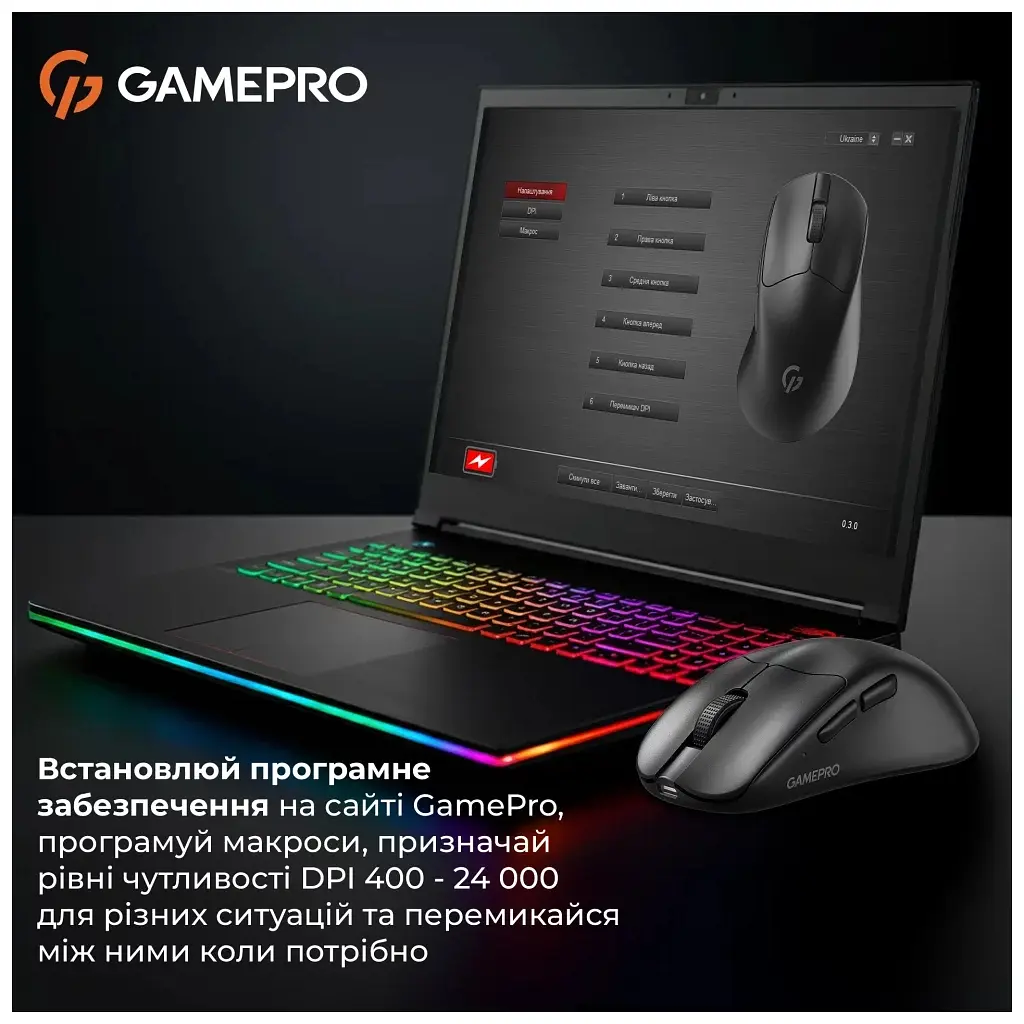 Мишка GamePro Genesis Avenger Wireless/Bluetooth/USB Black (GM096B) - фото 5
