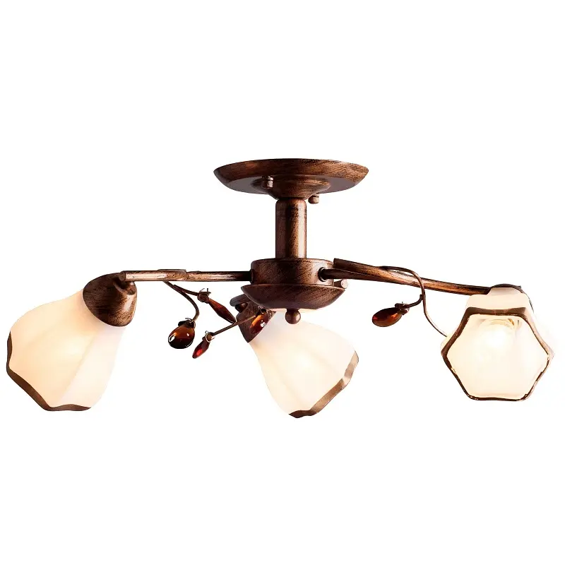 Люстра потолочная Brille флористика для кухни E14 60W BR (LK-151S/3) - фото 2