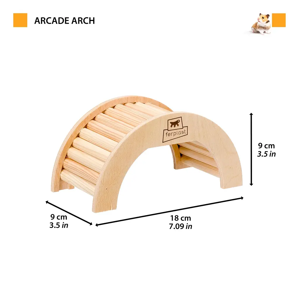 Іграшка для гризунів Ferplast Arcade Arch Wooden Hamster Toy 18x9x9 см 84660310 - фото 2