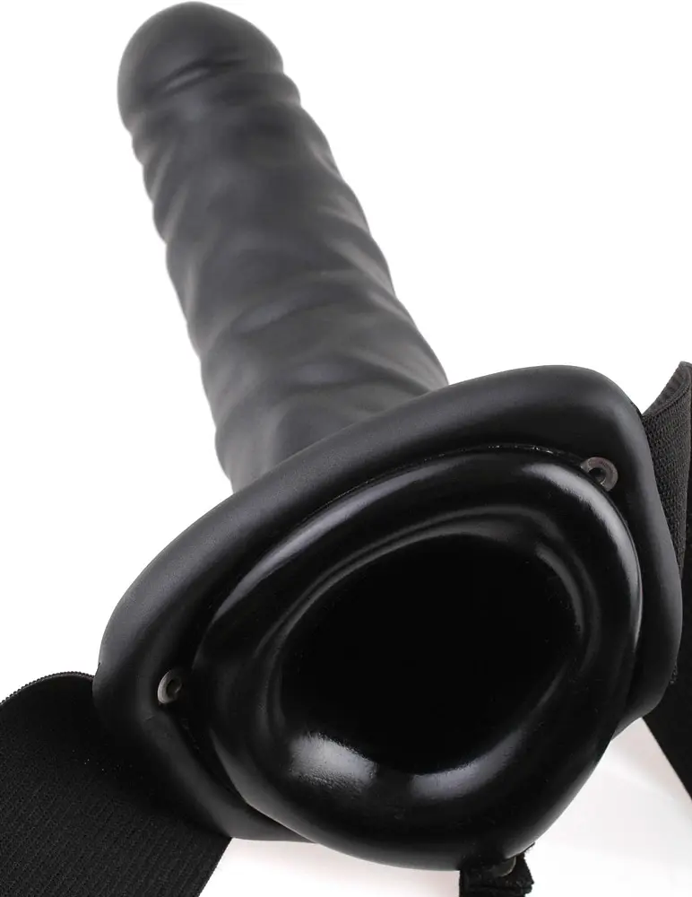 Порожнистий страпон з вібрацією Pipedream Fetish Fantasy Series, 20 см (чорний) - фото 5