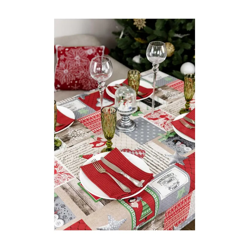 Серветка на стіл Прованс Merry Christmas червона 35x45 см (4823093449312) - фото 5