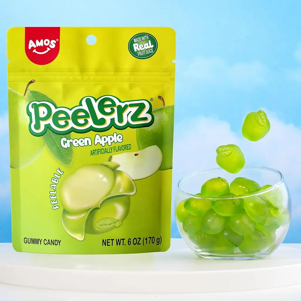 Желейні цукерки Amos Peelerz Peelable Green Apple Gummy Candy 170г - фото 2