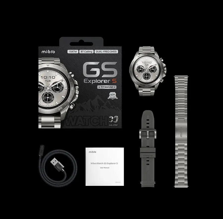 Mibro Смарт-часи GS Explorer S 48мм, 1.32", 466x466, AMOLED, BT 5.3, Dual-band GPS, 10 ATM, суцільний титан - фото 2