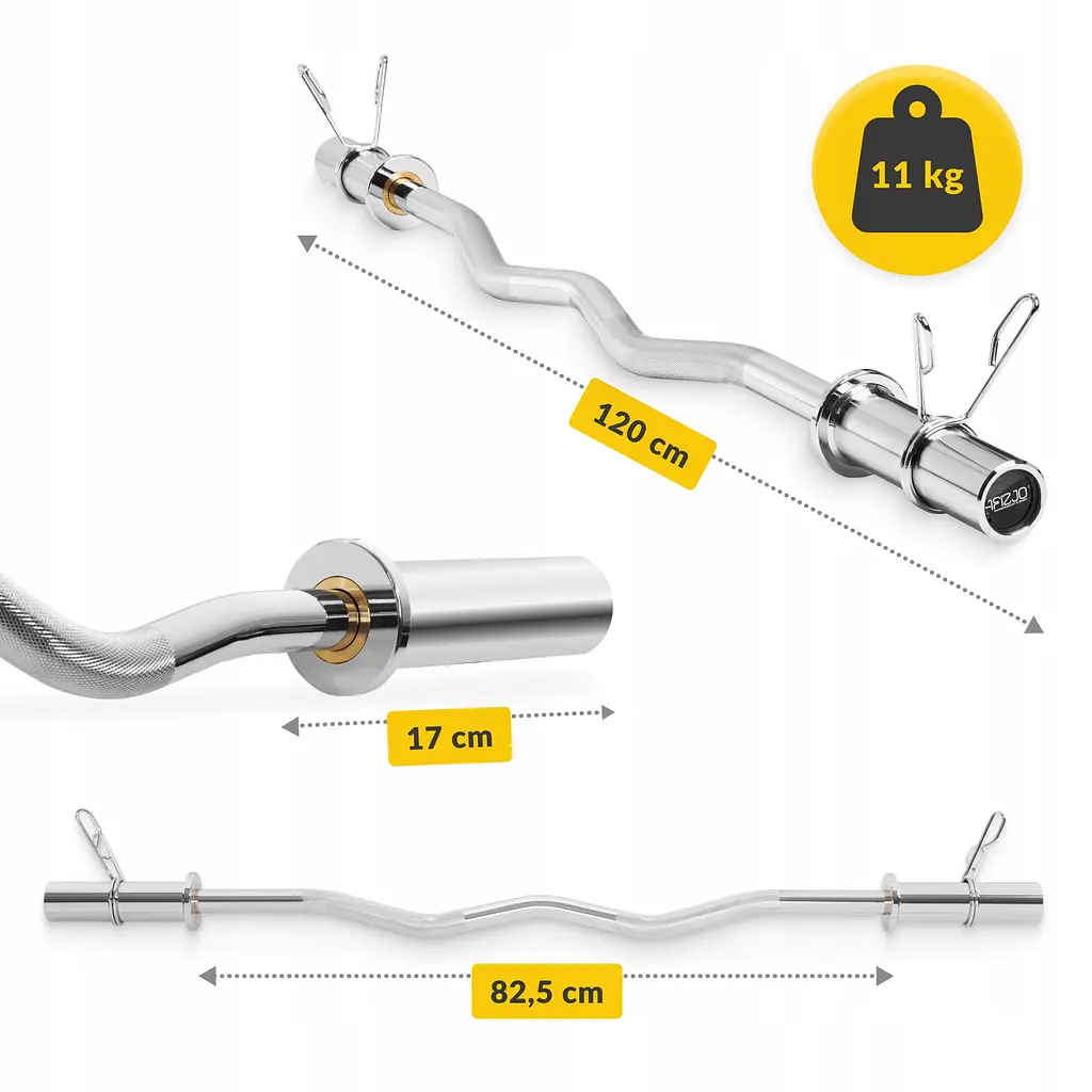 Гриф для штанги олімпійський W-подібний 4FIZJO 120 см 50 мм (P-5905973401203) - фото 5