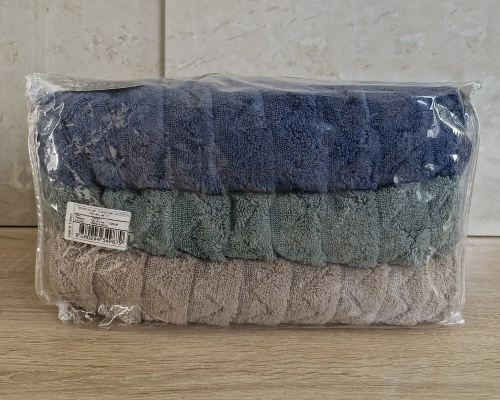 Набір турецьких махрових рушників Cestepe MicroCotton Premium 3 штуки 70x140 Ucgen 1 щільність 600 г/м2 - фото 6