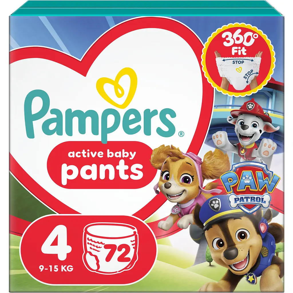 Набір підгузки-трусики Pampers Active Baby Pants Щенячий патруль Розмір 4 (9-15 кг) 72 шт.