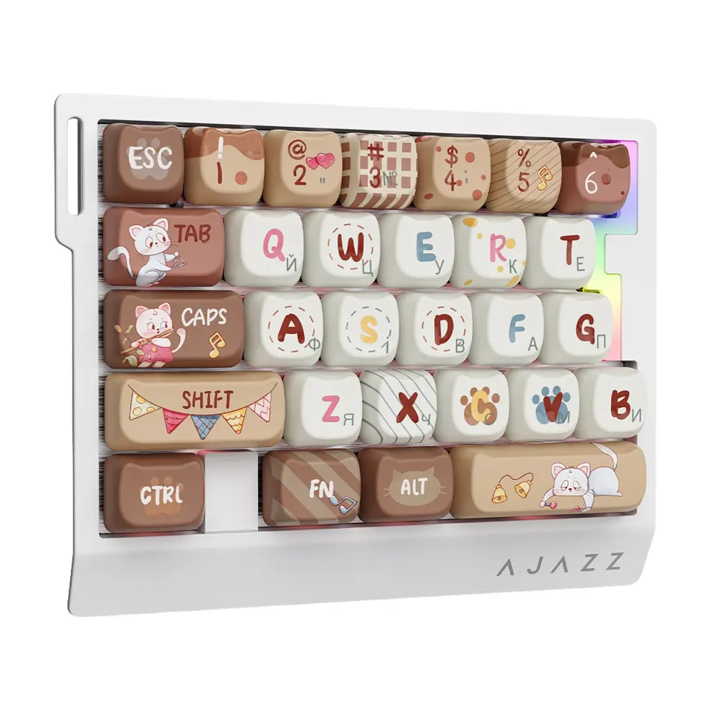 Клавіатура Ajazz AK029 Meow Magnetic Switch USB UA Beige (AK029-M-Y) - фото 4