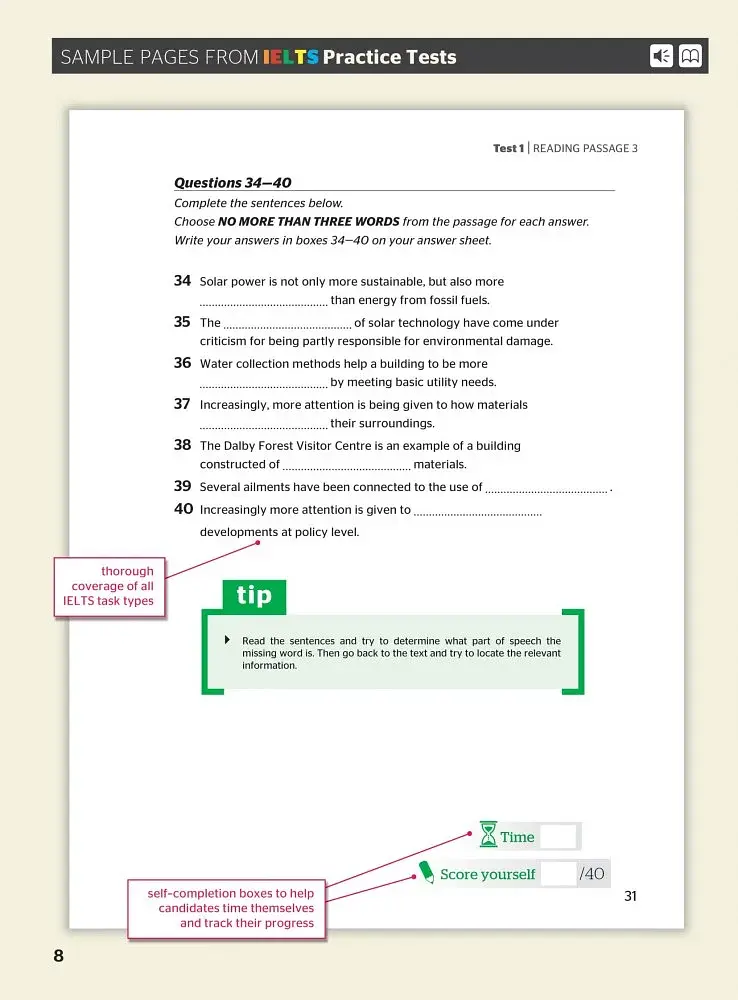 IELTS Practice Tests. Student's Book with Audio CDs (2) and Glossary CD-ROM - фото 8