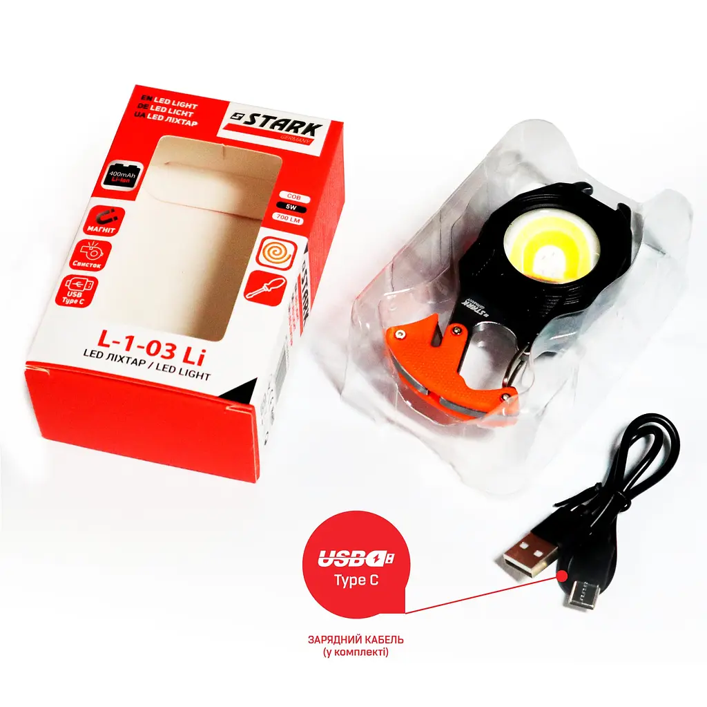 Фонарь ручной LED Stark L-1-03 Li (243000103) - фото 6