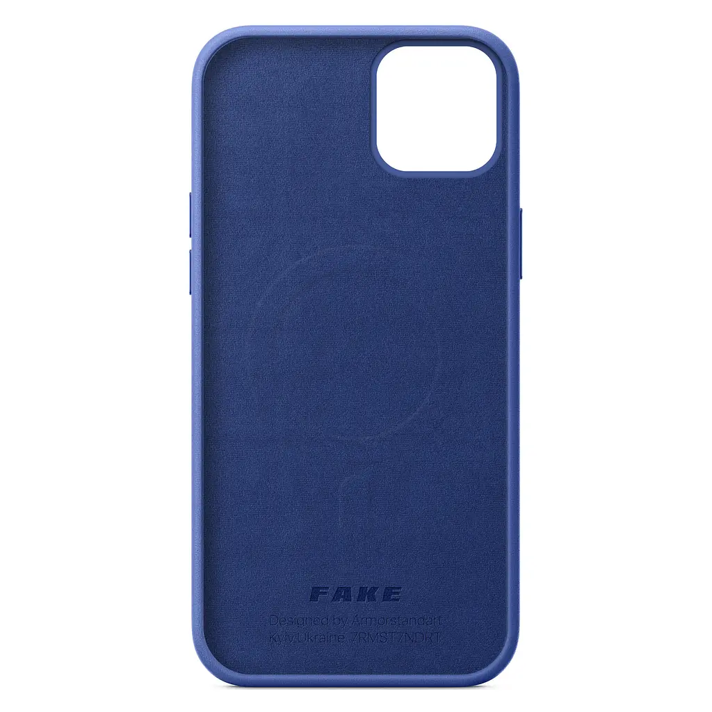 Кожаный чехол-панель для Apple iPhone 14 Plus, FAKE Leather Case, синий, искусственная кожа, премиальный, противоударный, защита всего корпуса, с мягкой подкладкой, поддержка MagSafe и беспроводной зарядки, ArmorStandart (ARM64458) - фото 2