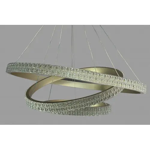 Підвісна люстра LED у зал Linisoln 1956 металевий Champagne Metallic LED-стрічка 80*60*40 см 140 Вт - фото 3