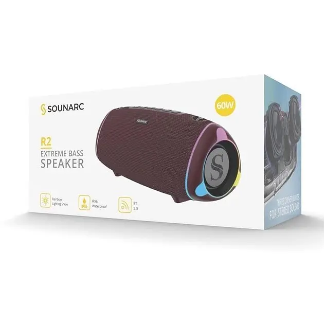 Портативная акустика Sounarc R260W до 12 ч беспроводная красная - фото 4