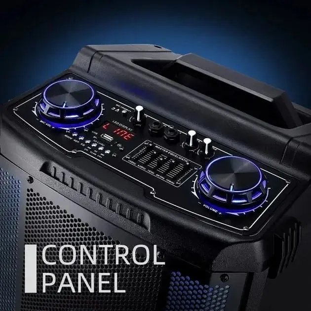 Аккумуляторная акустическая система XPRO HS-TD1070 колонка чемодан 180Вт USB SD FM радио Bluetooth 2 радиомикрофона ДУ (MER-15692) - фото 3