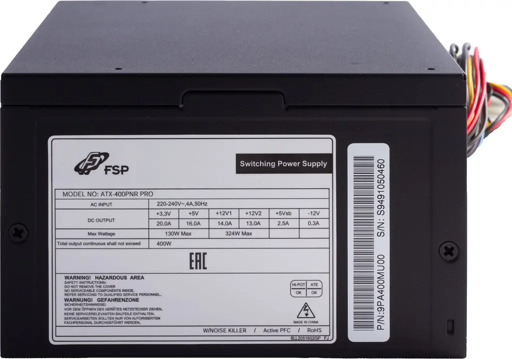 БП 400W FSP ATX-400W PNR PRO 120mm silent fan, Retail Box (ATX-400PNR PRO) - фото 7