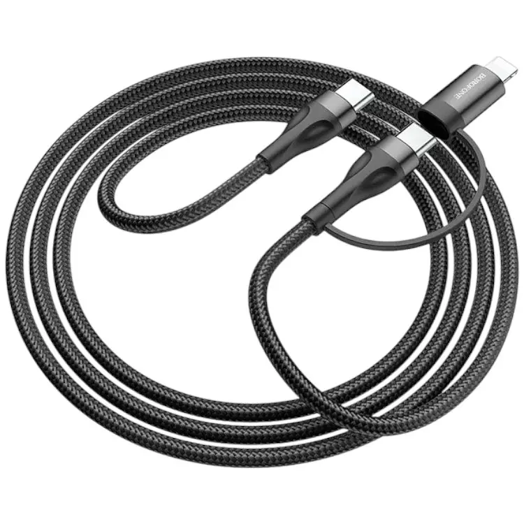 Кабель Borofone BX61 Type-C to Type-C+iP 3A 60W Black