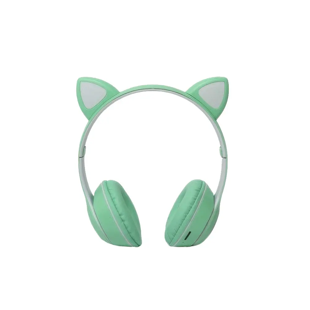 Блютуз навушники дитячі з підсвічуванням і вушками зелені Headset MZ-023 - фото 3