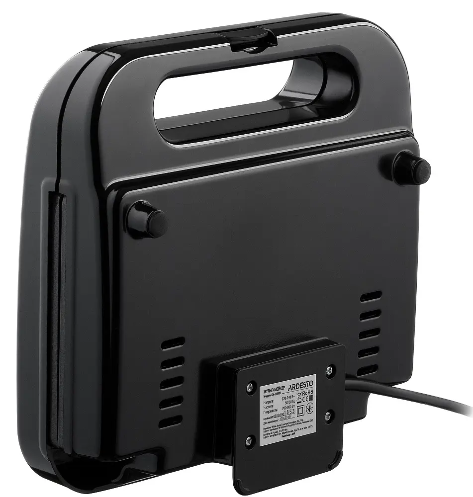 Мультимейкер Ardesto SM-H400S 700 Вт 4 пластины: сэндвич вафельная гриль орешница антипригарное покрытие индикатор готовности Black - фото 3