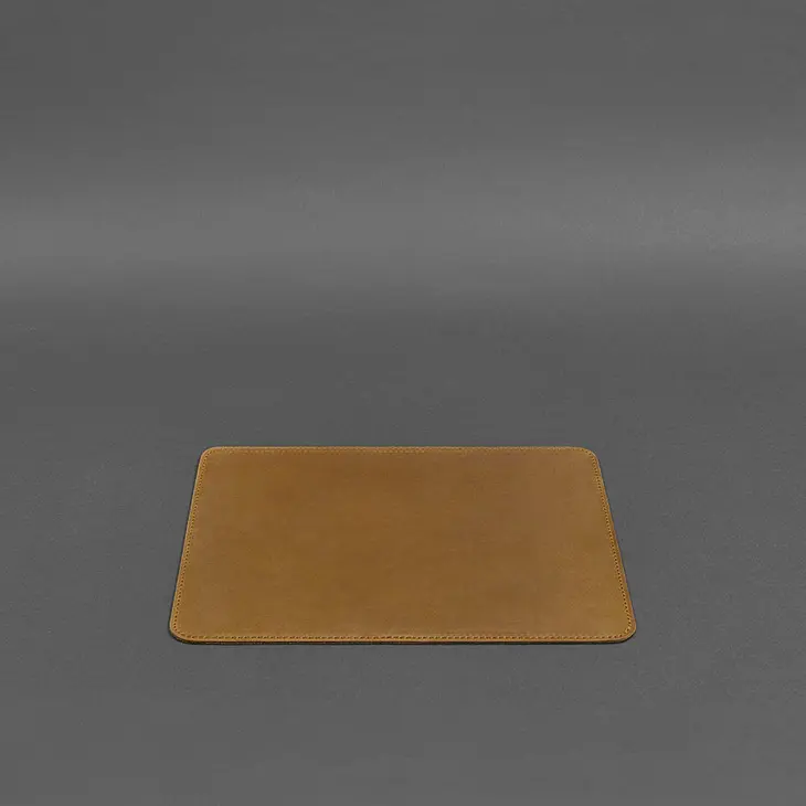 Коврик для мышки из натуральной кожи 1.0 желтый Crazy Horse - фото 6