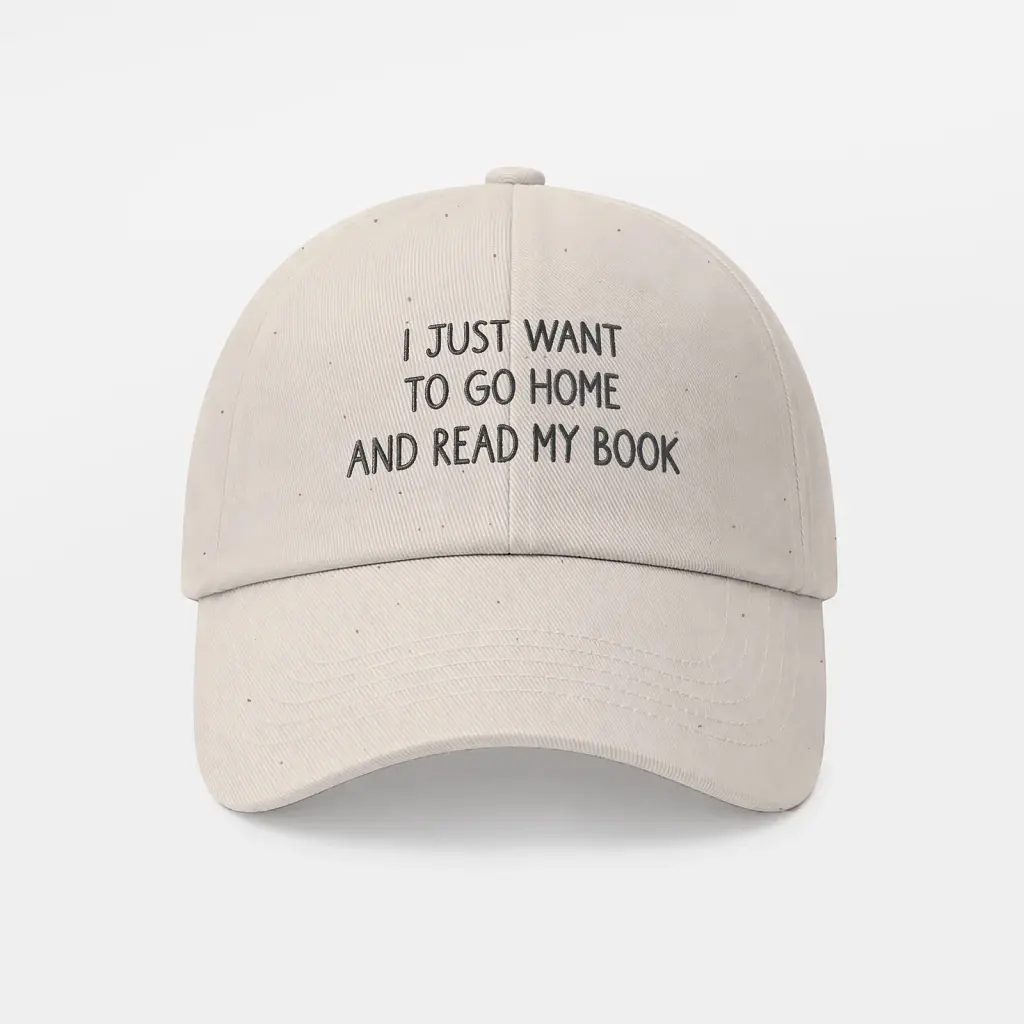 Кепка «I just want to go home and read my book» бежева - фото 6