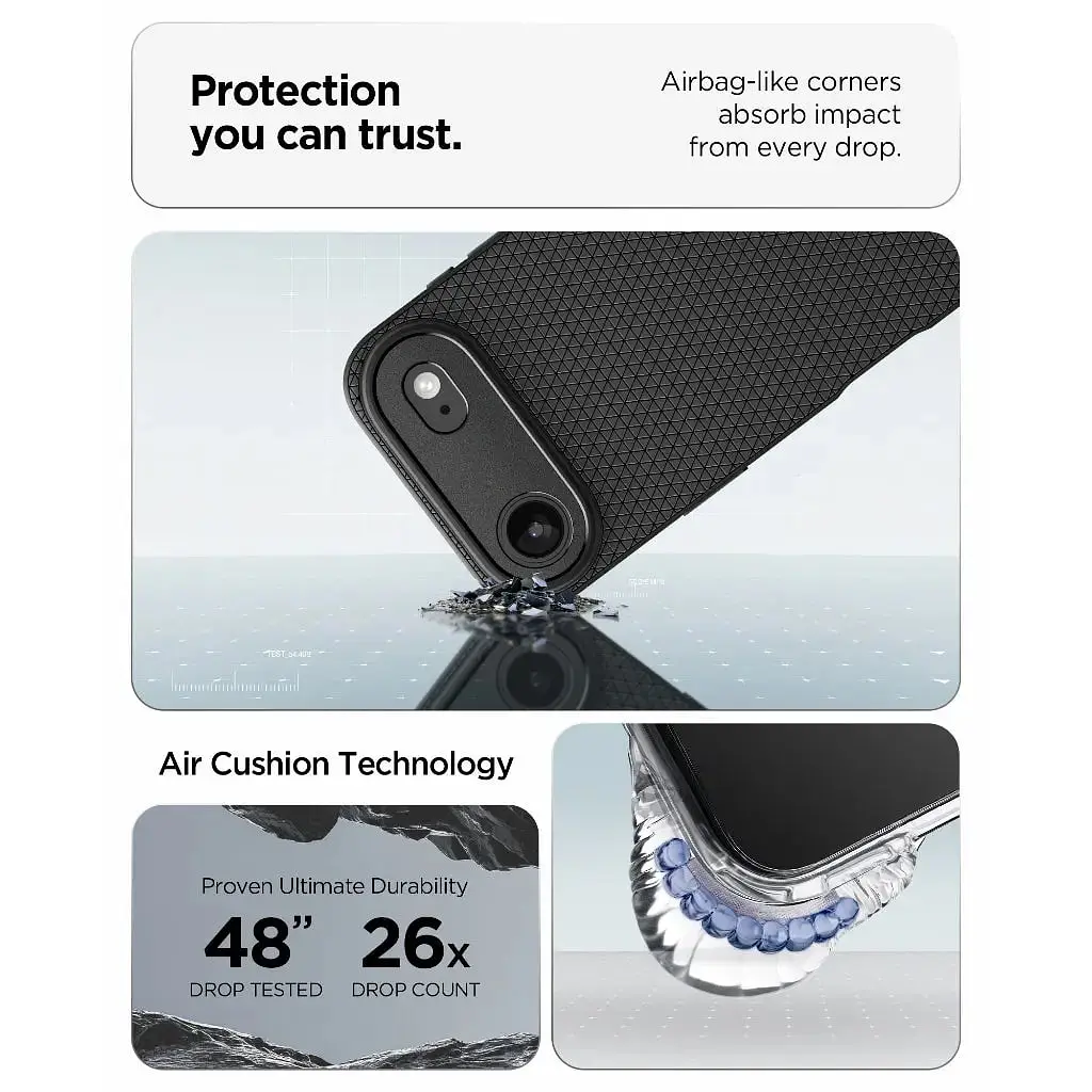 Чохол Spigen для iPhone 17 Air, Liquid Air, Matte Black teh0019362 - фото 3