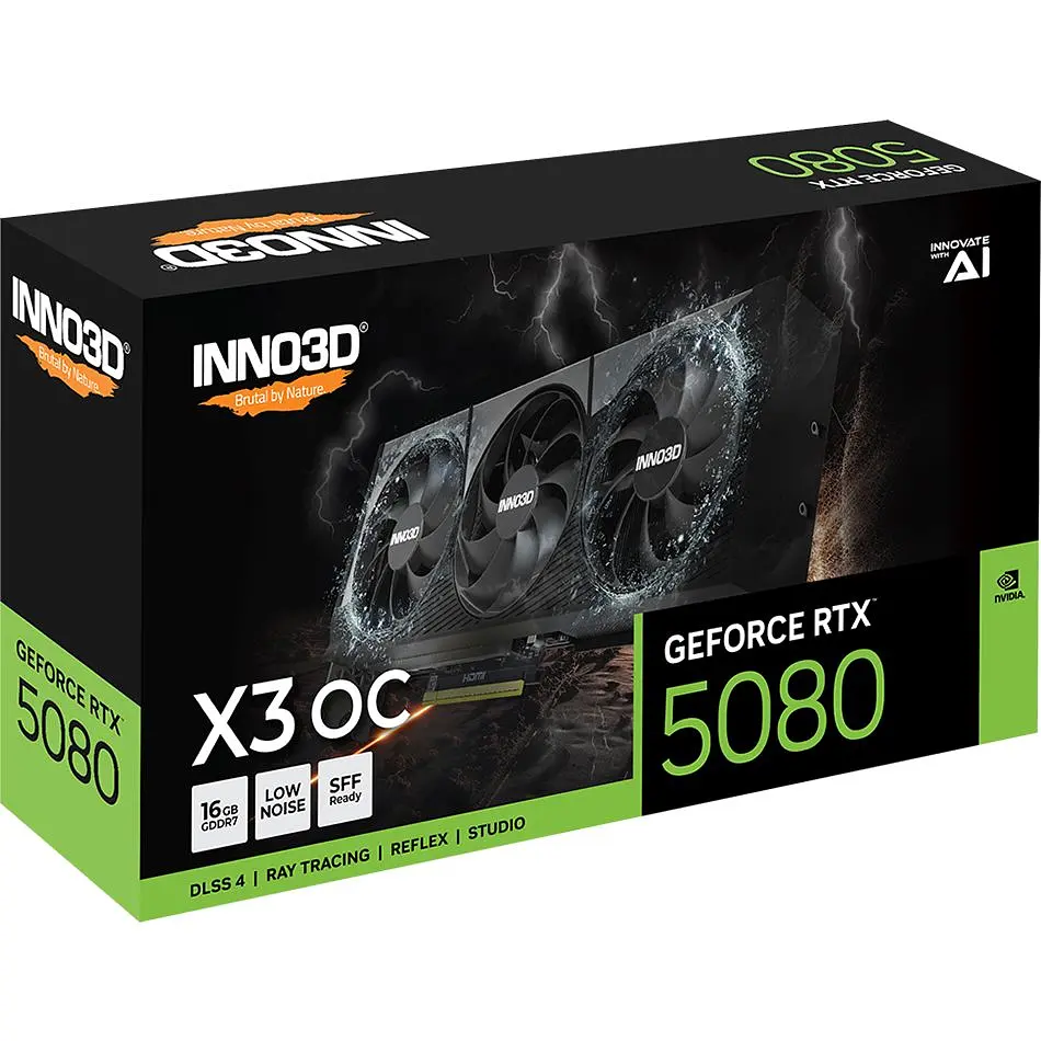 Відеокарта Inno3D GeForce RTX5080 X3 OC 16GB GDDR7 256bit PCI Express 5.0 (N50803-16D7X-17603930) - фото 2