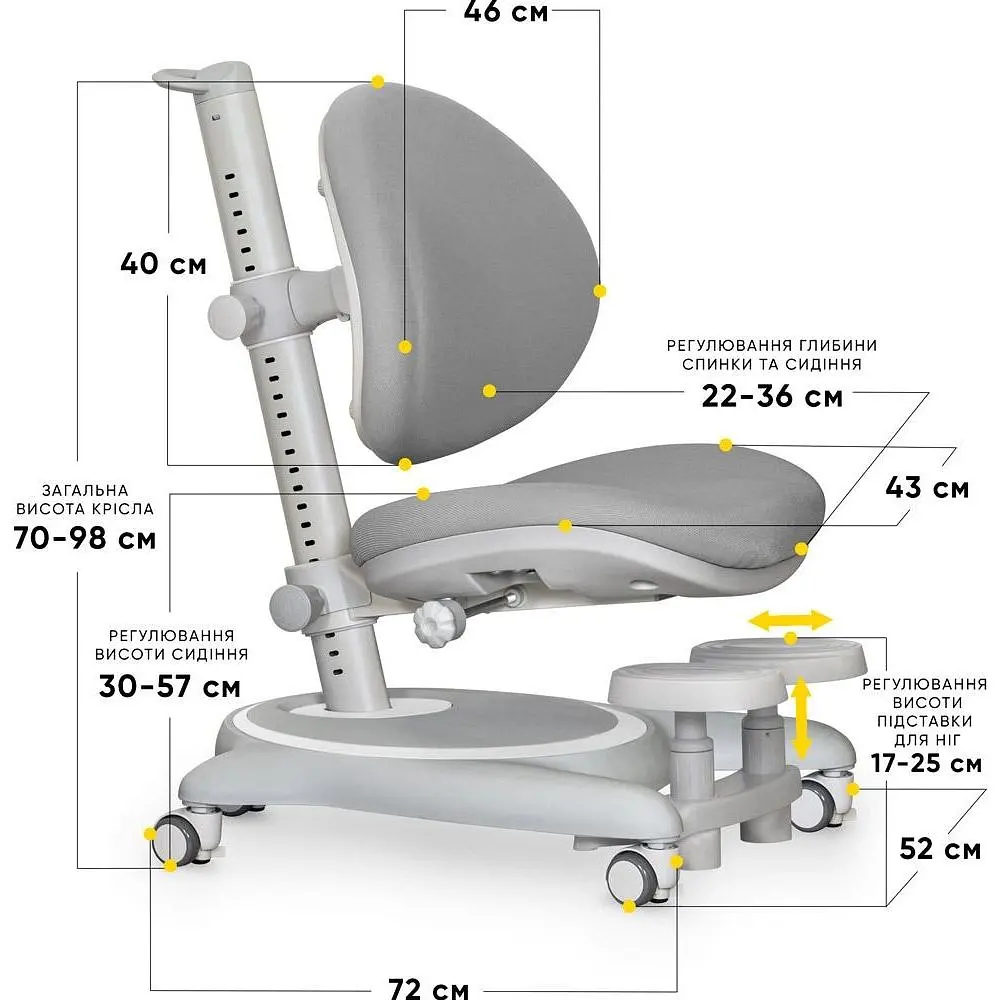 Детское кресло Mealux Ortoback Base Grey (Y-508 G Base) - фото 2