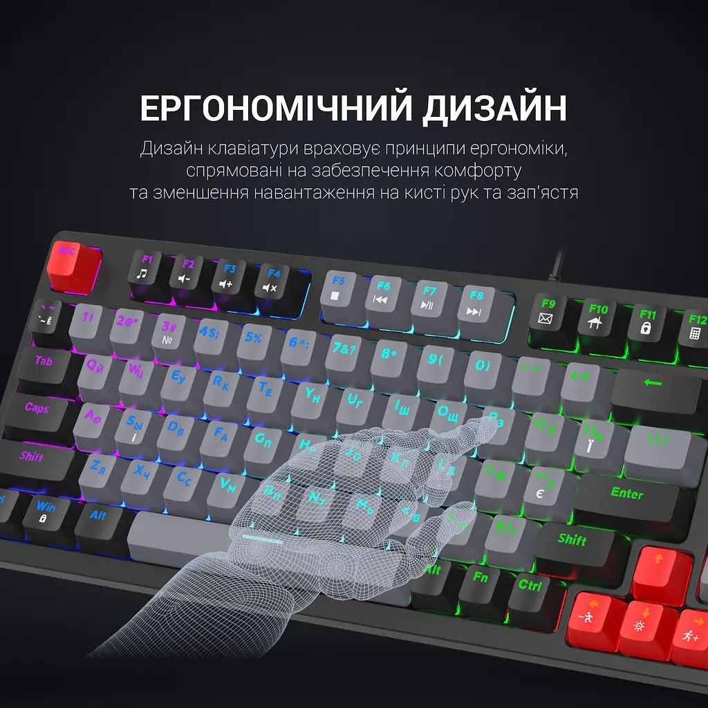 Клавиатура GamePro Red Switches механическая (MK120R) - фото 10