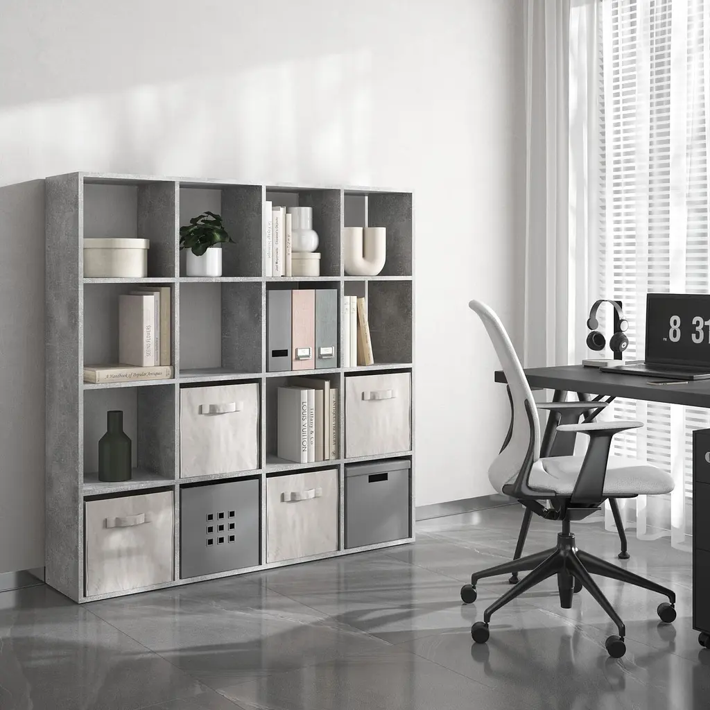 Книжная полка стеллаж Vays M-14 с 16 ячейками ЛДСП 143x29x143 см для дома офиса детской или гостиной - фото 5