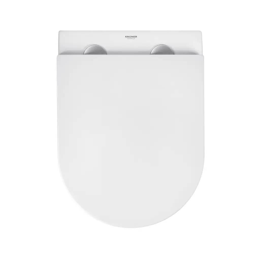 Унітаз підвісний Kroner Harz WHI493736 RIMLESS безобідковий з сидінням Slim Duroplast / Soft-close / Quick relase (KH493736WHIR), Білий - фото 9