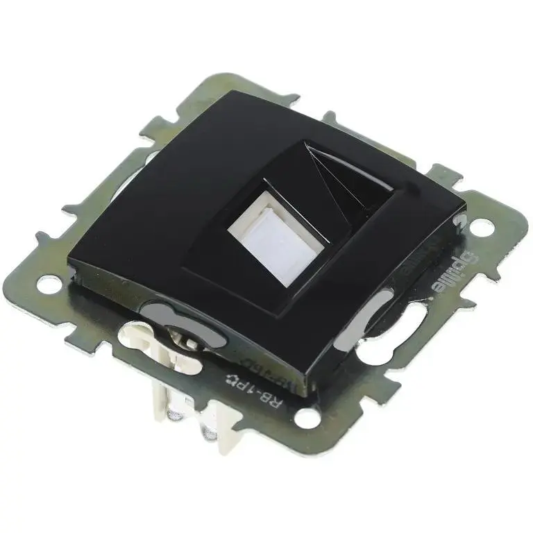 Розетка комп'ютерна Brille чорна RB-1PC (42-023) - фото 2