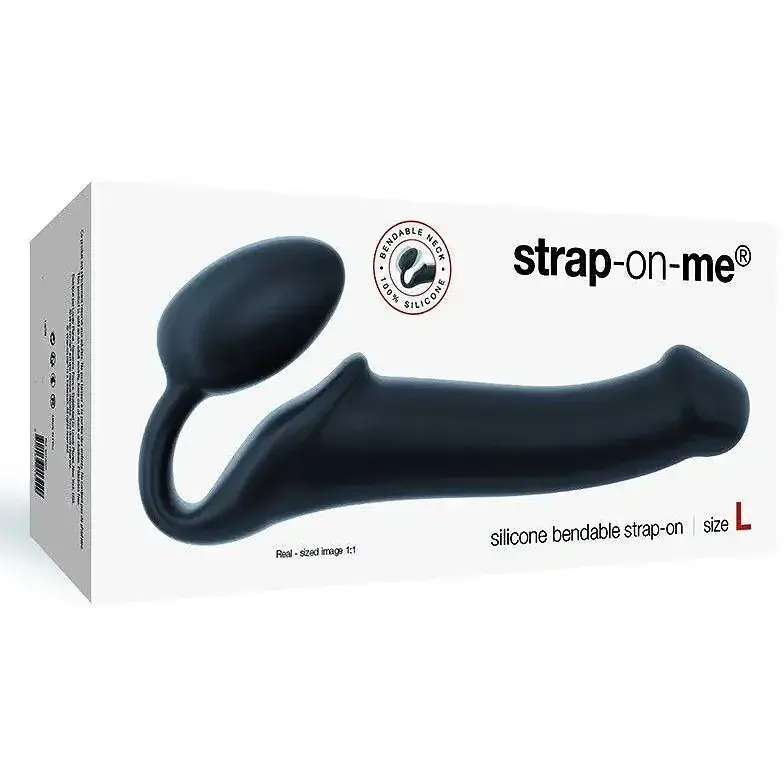 Безремневой страпон Strap-On-Me Black L полностью регулируемый диаметр 3.7 см. - фото 3