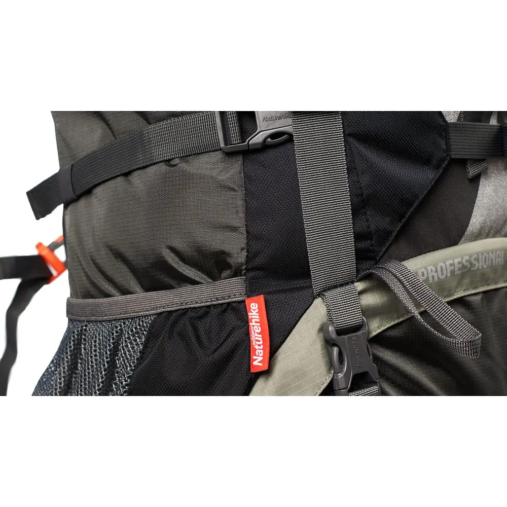 Рюкзак туристичний Naturehike NH70B070-B, 70 л + 5 л, чорно-сірий - фото 6