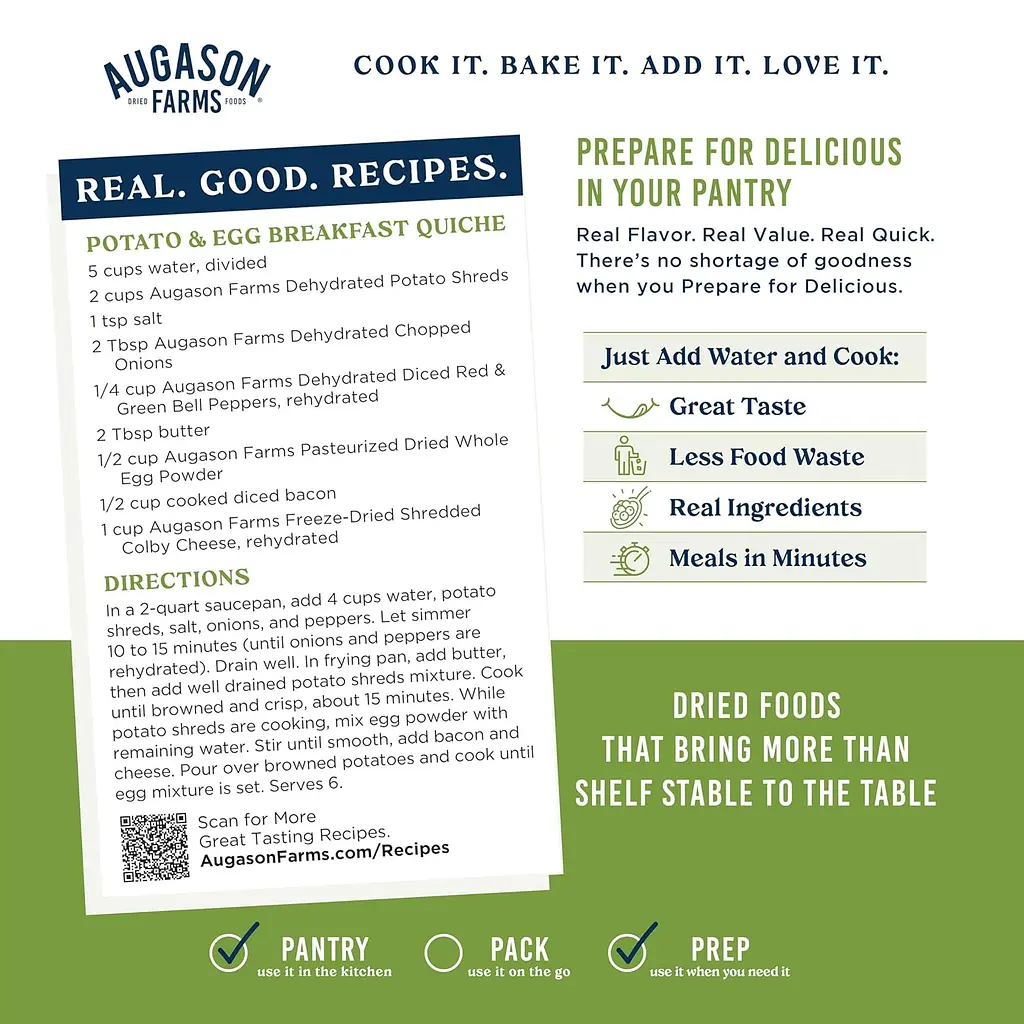 Сублімована картопля з великим терміном придатності 25 років Augason Farms, 31 порція (101079) - фото 4