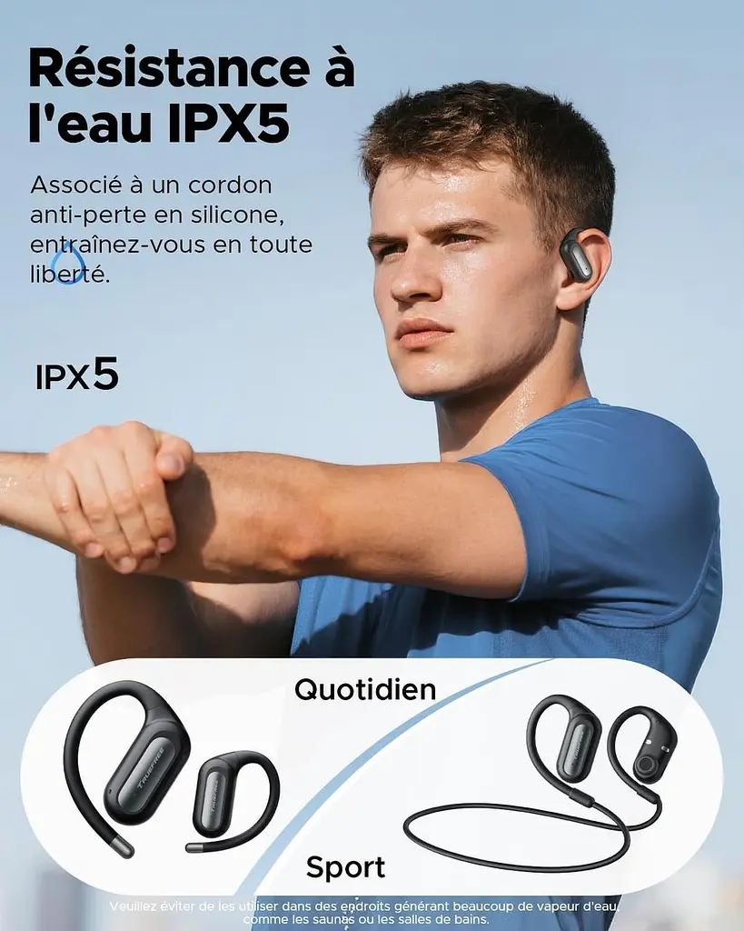 Беспроводные наушники Truefree DS1 Bluetooth 6.0 с ушными крючками, космический звук, 4 прозрачных микрофона, 40 часов - фото 4