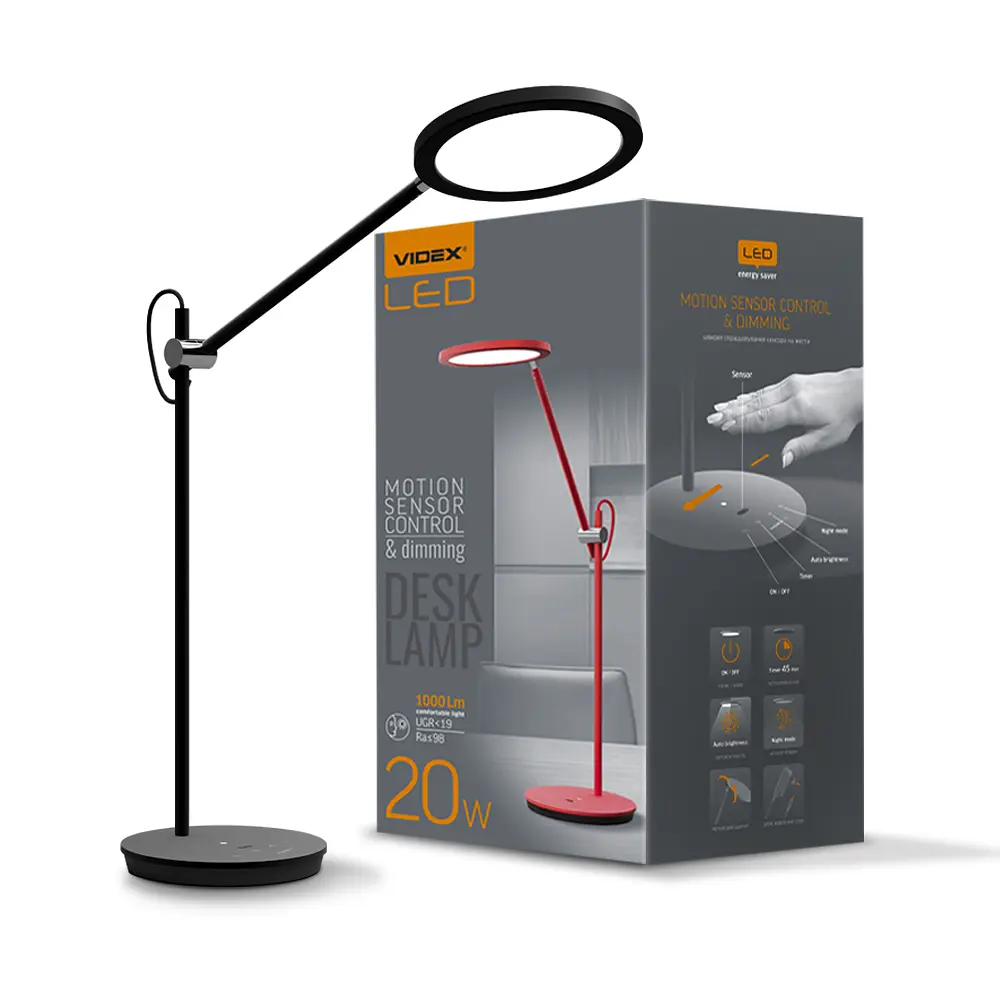 LED лампа настiльна VIDEX VL-TF15B 20W 4100K VIDEX (26432-000)